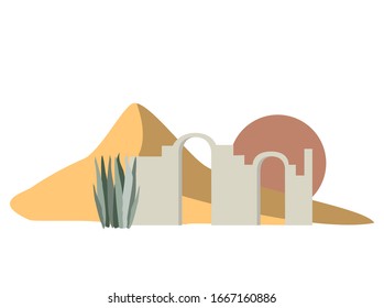 Abstract Modern Minimalistic Landscape Digital Painting Fashion Scandinavian Style Color Liquid Shapes Abstraction Poster Contemporary