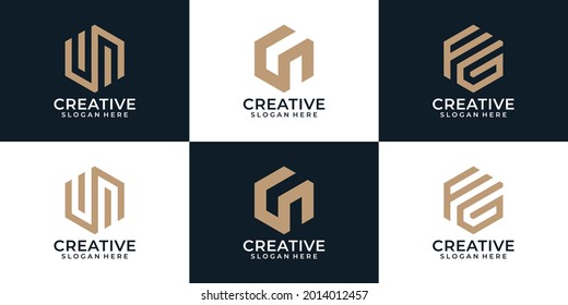 Abstract Modern Monogram Creative Logo Designs Stock Vector (Royalty ...