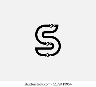 Abstract Modern Monogram S Letter Arrow Logo