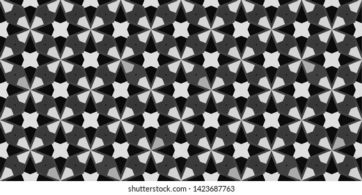 Abstract modern mosaic colorful artistic horizontal seamless pattern for textile, design and backgrounds