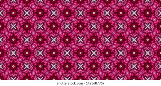 Abstract modern mosaic colorful artistic horizontal seamless pattern for textile, design and backgrounds