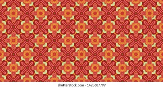 Abstract modern mosaic colorful artistic horizontal seamless pattern for textile, design and backgrounds