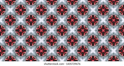 Abstract modern mosaic colorful artistic. Horizontal seamless pattern for textile, design, and backgrounds