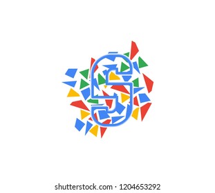 Abstract Modern Mosaic Pattern Letter S Logo