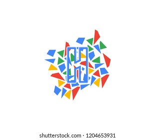 Abstract Modern Mosaic Pattern Letter H Logo
