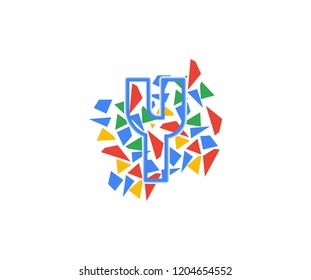 Abstract Modern Mosaic Pattern Letter Y Logo