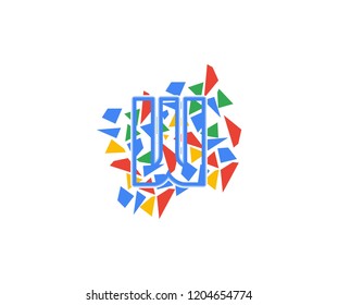 Abstract Modern Mosaic Pattern Letter W Logo