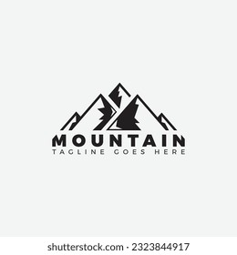 Abstract Modern Mountain logo Design