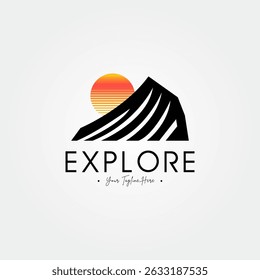 Abstract modern mountain logo minimalist graphic design templates