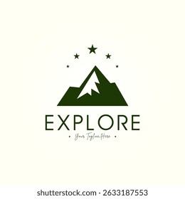 Abstract modern mountain logo minimalist graphic design templates