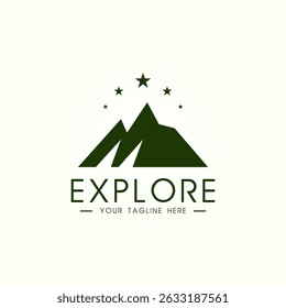 Abstract modern mountain logo minimalist graphic design templates