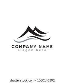 Abstract modern mountain  logo template , vector logo for business and company identity 