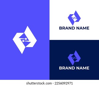 Abstract Modern N letter technology logo