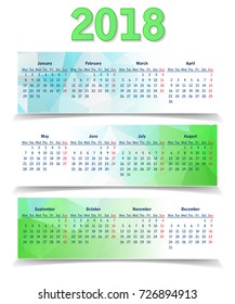 Abstract Modern Natural Triangular Polygonal 2018 calendar