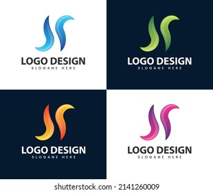 Abstract modern negative space s logo design