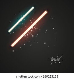 Abstract modern neon tube light. Vector illustration