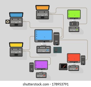 Abstract modern network scheme illustration