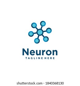 Abstract modern neuron nerve cell logo design vector