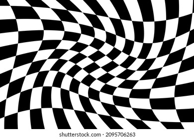 Abstract modern op art, checkered texture. Vector.	