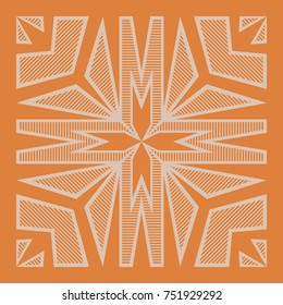 abstract modern orange geometric tone pattern