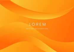 Abstract Modern Orange Gradient Waves Overlap Background With Copy Space For Text. Minimal Concept. Vector Illustration