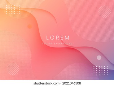 Abstract modern orange and pink gradient fluid shape background with copy space for text. You can use for ad, poster, template, business presentation. Vector illustration