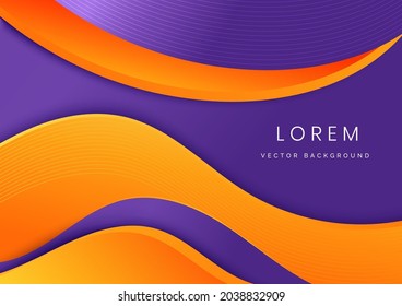 Abstract modern orange and purple gradient waves overlap background with copy space for text. Minimal concept. Vector illustration