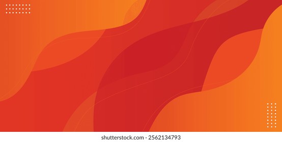 Abstract modern orange red banner background. Yellow and orange gradient with soft wavy line element.Background vector illustration