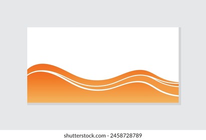Abstract modern orange waves on a simple plain white background