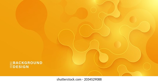 Abstract modern orange and yellow gradient background with connecting dots and lines. Modern simple geometric shape creative design. Network technology connection communication concept