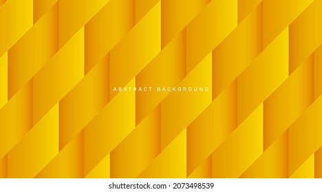 Resumen del fondo geométrico moderno de degradado naranja y amarillo con decoración de sombra. Diseño de textura cuadrada brillante en diagonal de lujo y elegante. Vector de rayas simples a la moda