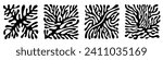 Abstract modern organic design elements in Matisse style. Contemporary shapes with nature-inspired, irregular cutouts forms. Retro groovy naive stickers, vector illustration for contemporary posters