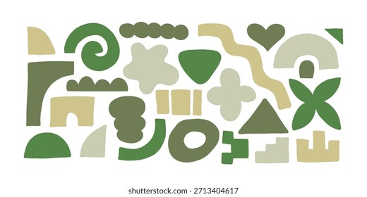 Abstract modern organic shape round form set. Liquid organic blob curve shape figure. Abstract liquid bubble, wavy different form. Soft round oval pattern background. Vector illustration