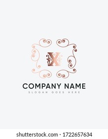 Abstract modern ornamental monogram letter X logo template, Vector logo for business and company identity 