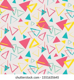 Abstract Modern Outlined Triangles In Seamless Vector Surface Pattern 