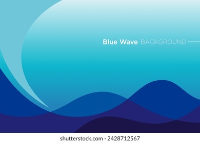 Abstract and modern overlapping curves and blue background vector.