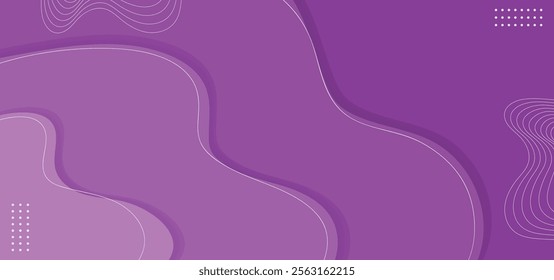 Abstract Modern Overlapping Wavy Lines with Purple Gradient - Futuristic Background Design.Vector illustration
