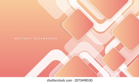 Abstract modern overlay square geometric pattern background with shadow decoration. Minimal style transparent rounded square shape texture element. Simple vibrant pastel gradient graphic