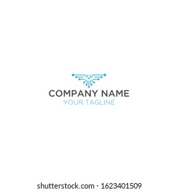abstract modern owl technology logo