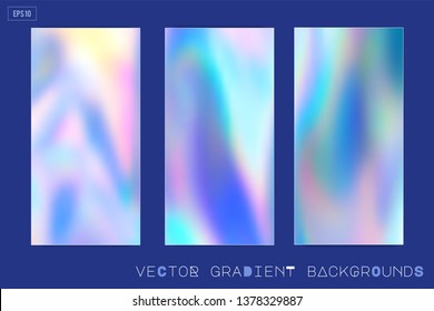 Abstract Modern pastel colored holographic vector gradient backgrounds in 80s style  Synthwave  Vaporwave style  Retrowave  retro futurism  webpunk  Modern screen design for mobile app