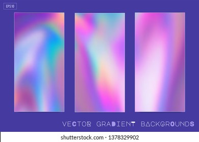 Resumen Los fondos holográficos de degradado holográfico moderno en colores pastel en estilo de los años 80. Synthwave. Estilo vaporwave. Retrowave, futurismo retro, webpunk. Diseño moderno de pantalla para aplicaciones móviles