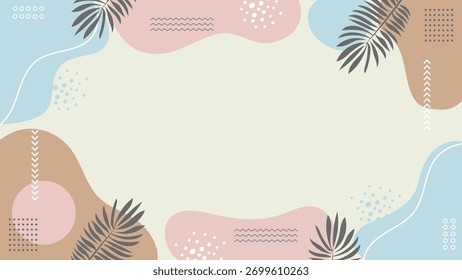 Abstrato Moderno Pastel Ondas Plano de Fundo e Geométrico Formas Design. Ilustração vetorial, excelente para banner elegante da Web e modelo de mídia social.