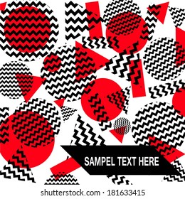 Abstract modern Pattern Background design of geometric shapes triangle and rounds with wave lines trendy style with place for your text in vector