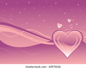 abstract modern pattern background with wave, big heart