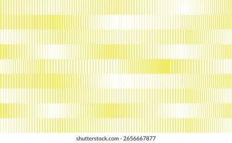 An abstract and modern pattern composed of varying vertical pale yellow lines against a white background.