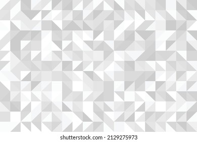 Abstract modern pattern of geometric shapes white light mosaic backdrop. Grey triangular vector background.