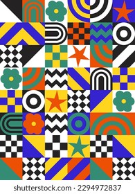 Abstract Modern Pattern Geometry Colorful Seamless