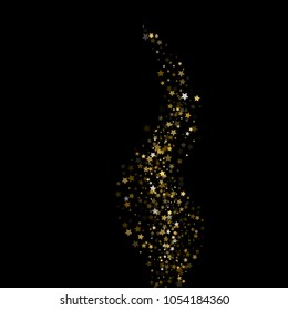 Abstract modern pattern with gold stars. Vector illustration. Shiny background. Texture of gold foil.