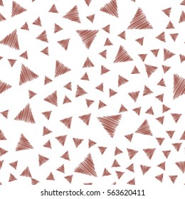 Abstract modern pattern with hatched triangles. Modern grunge background. Vintage ornament for decoration, interior design, packaging, exquisite design. Vector illustration.