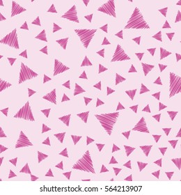Abstract modern pattern with hatched triangles. Modern grunge background. Vintage ornament for decoration, interior design, packaging, exquisite design. Vector illustration.